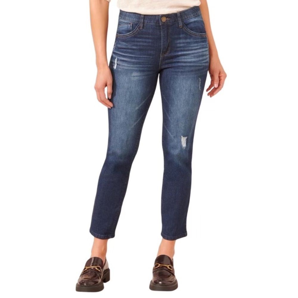 Democracy 14 "Ab"solution® High Rise Distressed Women’s Cropped Skinny Jeans